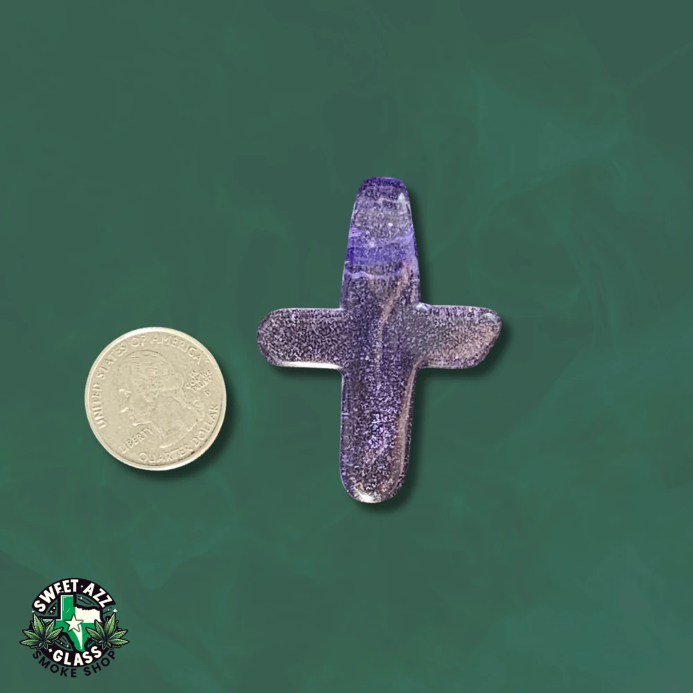 Pendant / Cross 9 Handcrafted Stained Glass Cross Pendant - Purple (3)