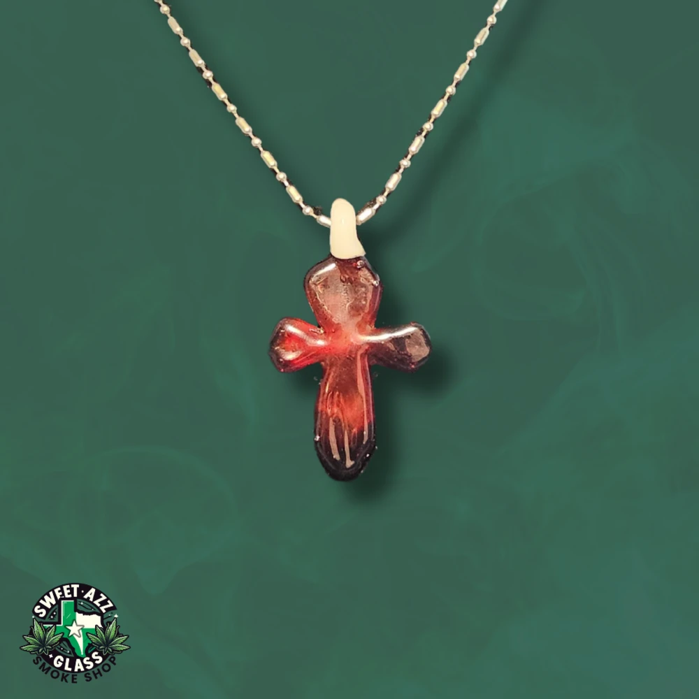 Pendant / Cross 2 Handcrafted Stained Glass Cross Pendant - Red (2)