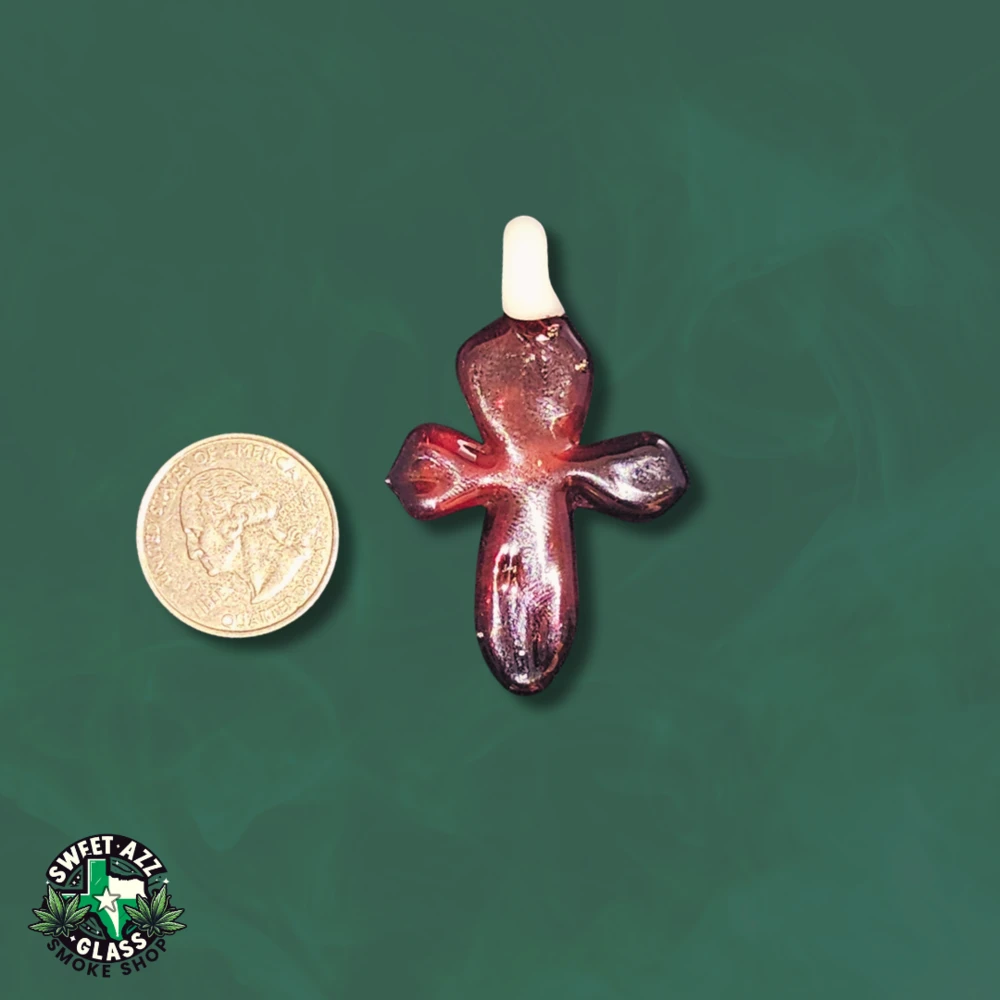 Pendant / Cross 3 Handcrafted Stained Glass Cross Pendant - Red (3)