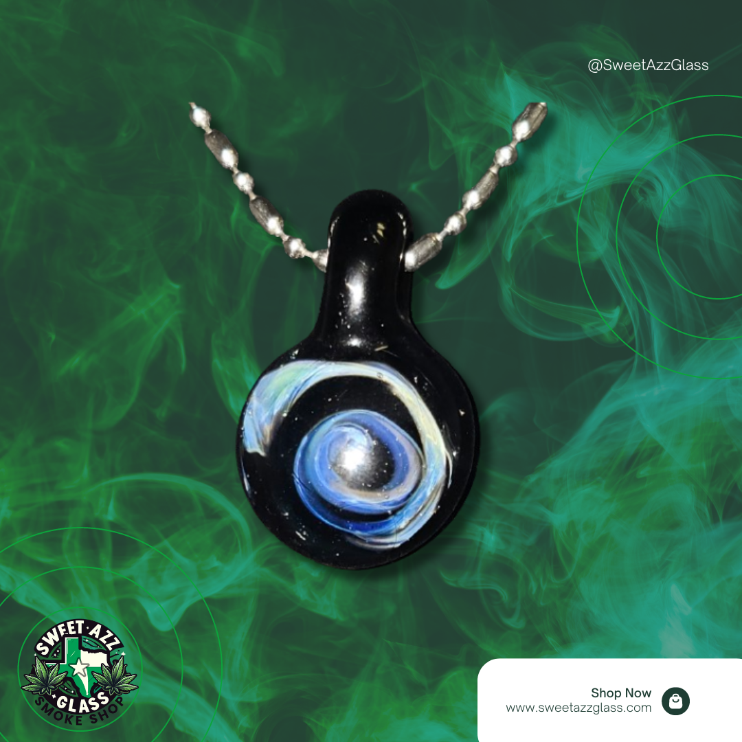 Galactic Wonder: Glass Pendant With Silver Fume 1 Glass Pendant, Galactic Wonder With Silver Fume