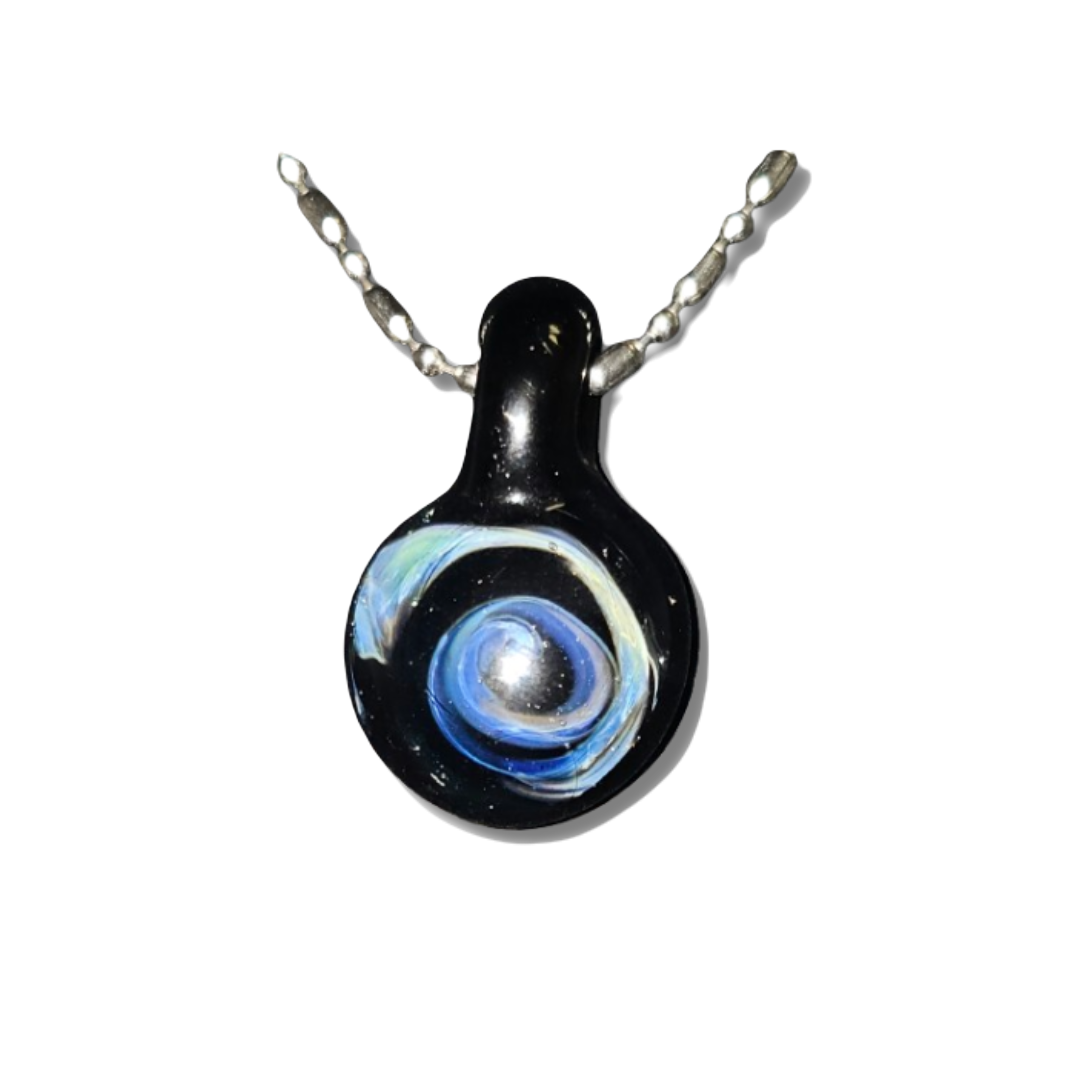 Galactic Wonder: Glass Pendant With Silver Fume 2 Galactic Wonder Glass Pendant With Silver Fume (1)